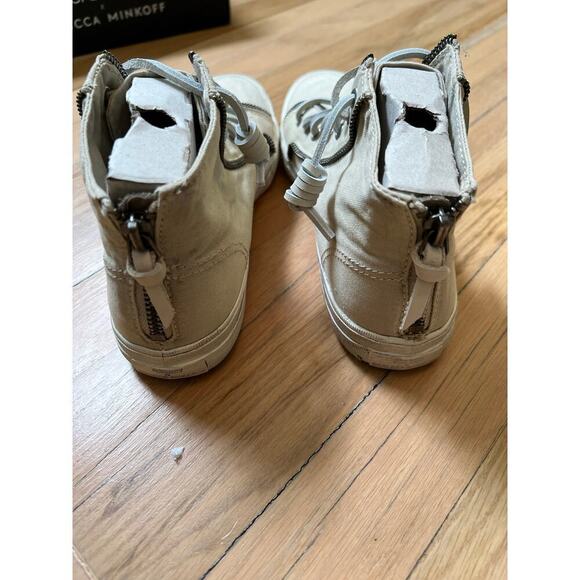 NEW Sperry X Rebecca Minkoff Women's 7.5 Washed Canvas High Top Sneaker Tan - Picture 6 of 12